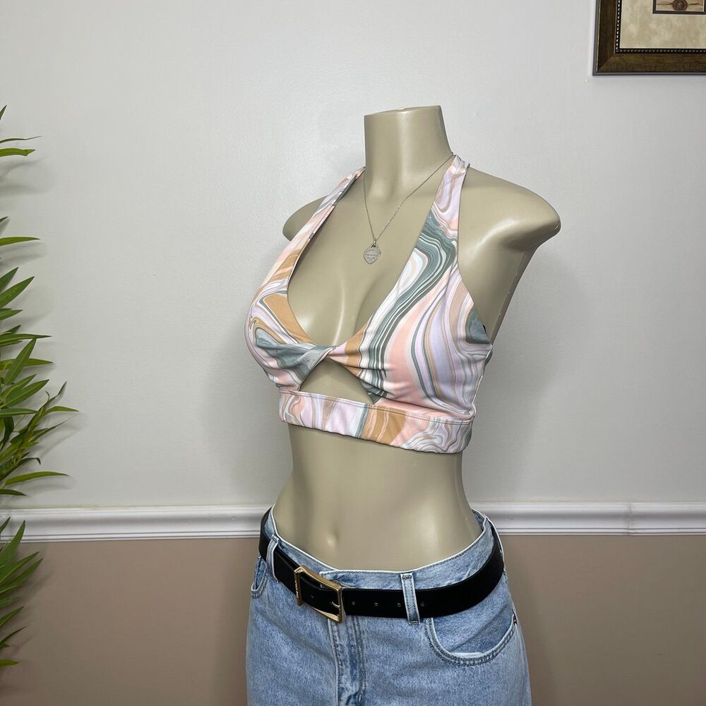 Beach Riot Marble Twist-Front Racerback Sports Bra - Picture 2 of 11